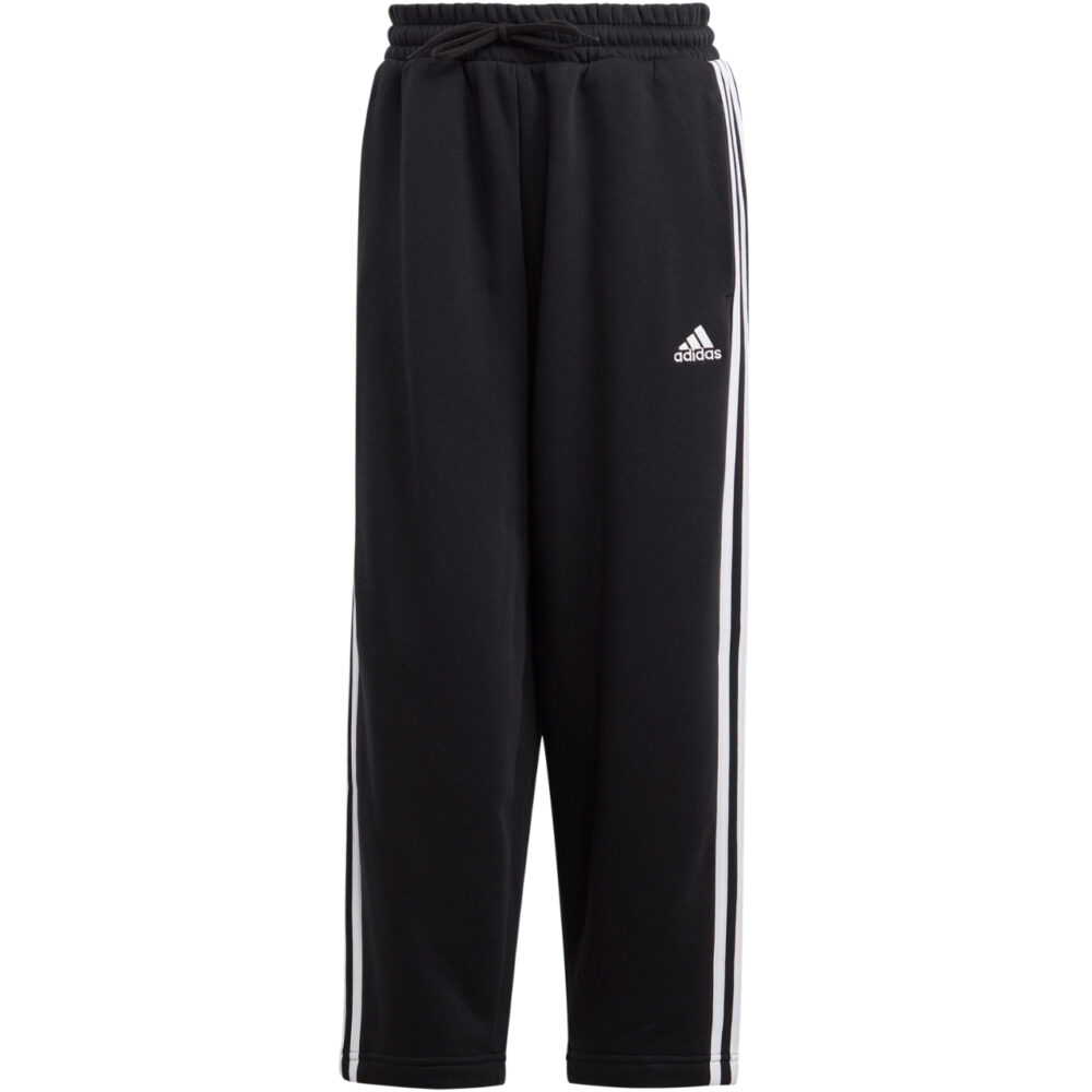 Spodnie damskie adidas Essentials 3-Stripes Open Hem Fleece czarne HZ5748