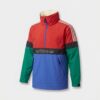 Kurtka męska adidas Anorak Colorblock Windbreaker czerwono-zielona DW4000
