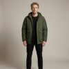 Kurtka męska adidas Utilitas Hooded Jacket oliwkowo-czarna GT1691