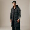 Kurtka męska adidas 3-Stripes Long Down Puffer czarno-biała HI4658