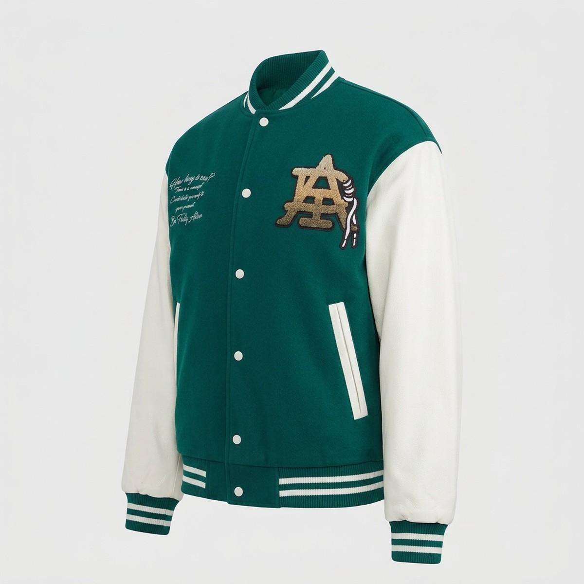 Kurtka męska adidas Varsity MC Green White zielono-biała HZ7093