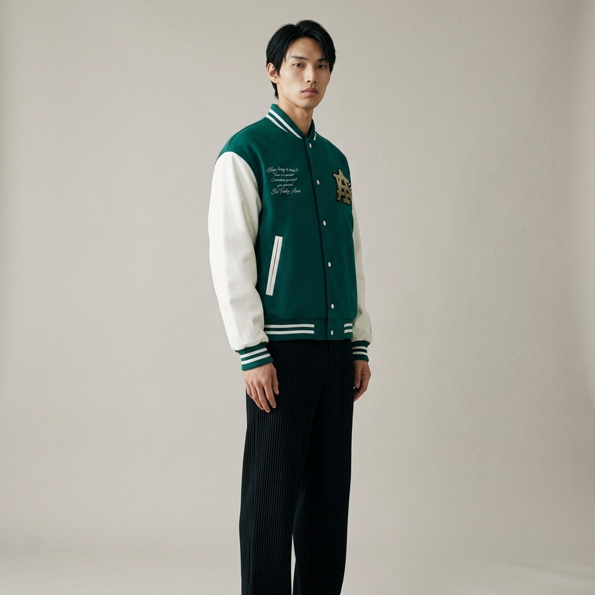 Kurtka męska adidas Varsity MC Green White zielono-biała HZ7093