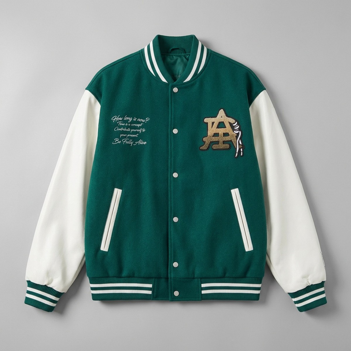 Kurtka męska adidas Varsity MC Green White zielono-biała HZ7093