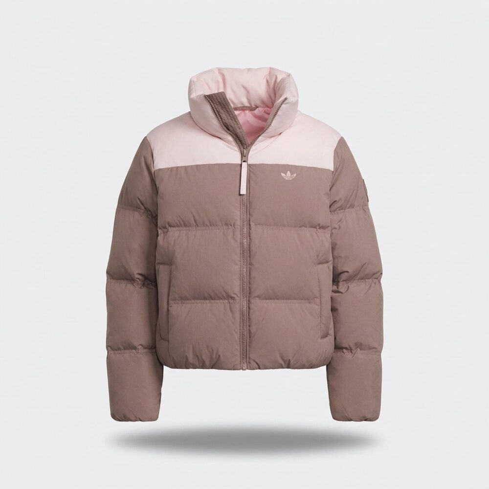 Kurtka damska adidas Short Down Puff Magic Mauve Pink brązowo-różowa KC2660