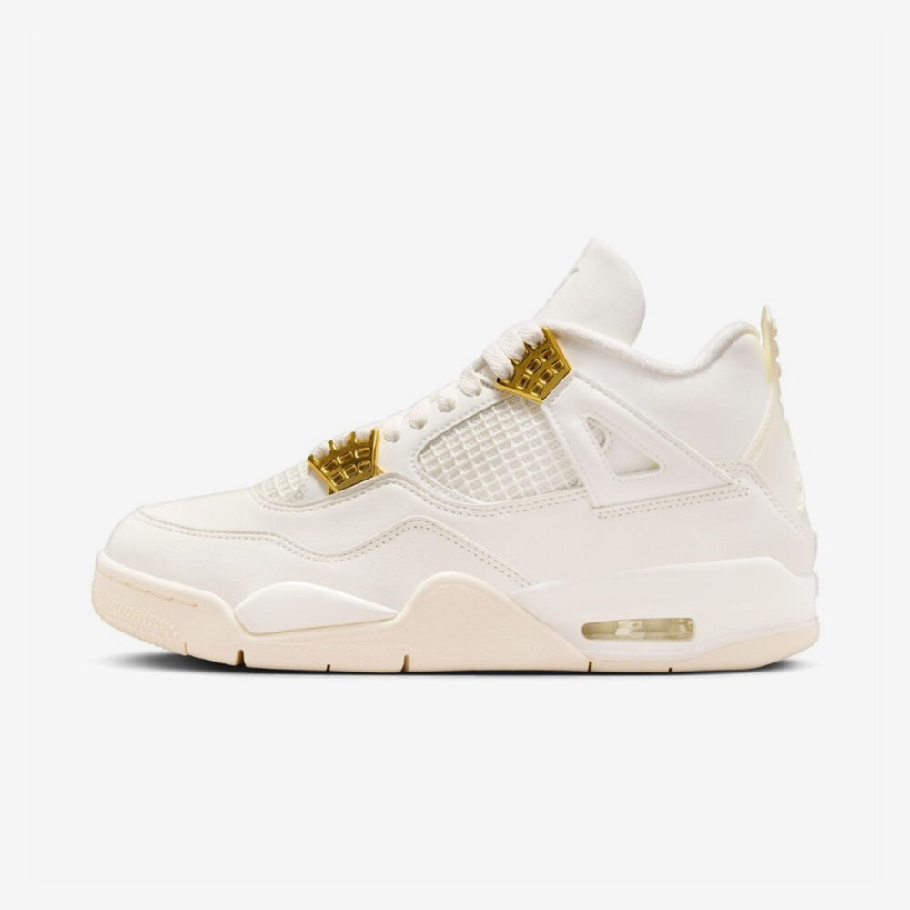 Buty Air Jordan 4 Retro Biały, złoty "Metallic Gold" AQ9129-170