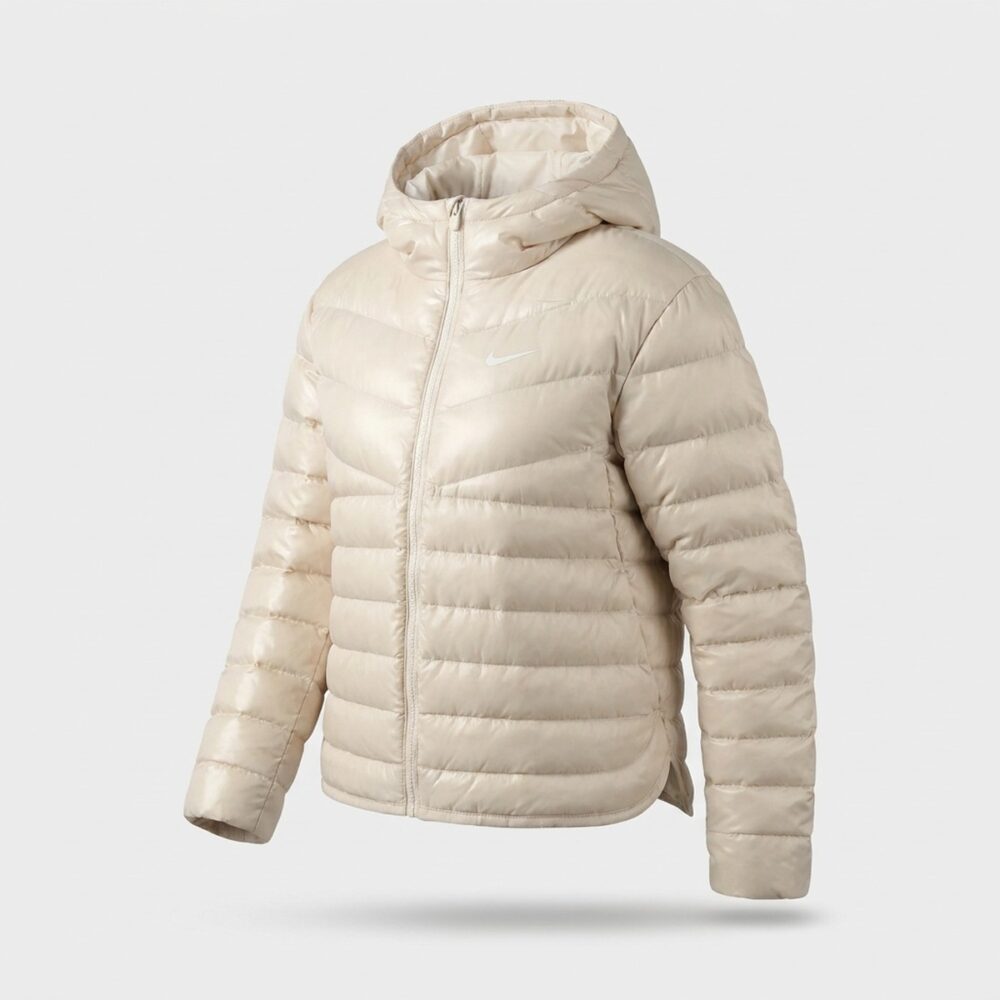Kurtka damska Nike Sportswear Hooded Down Puffer kremowo-beżowa CU5095-140
