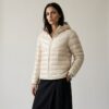 Kurtka damska Nike Sportswear Hooded Down Puffer kremowo-beżowa CU5095-140