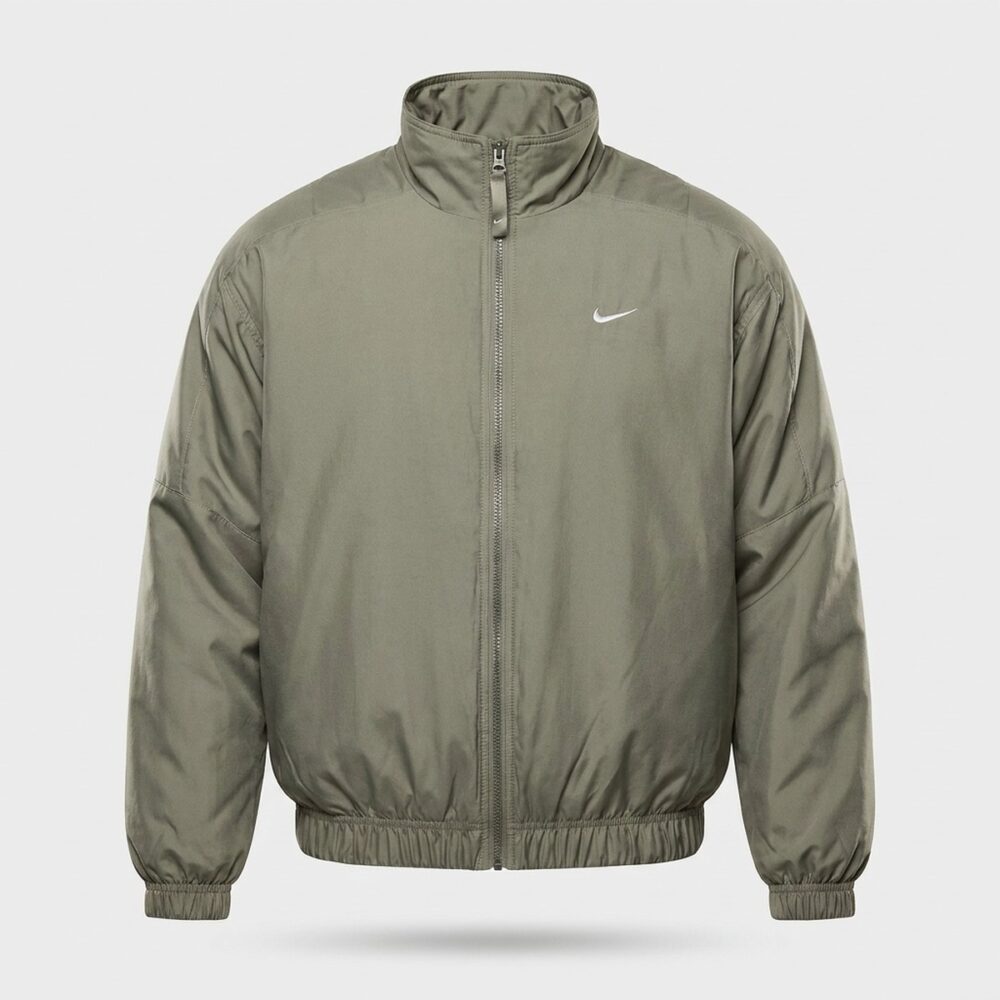 Kurtka męska Nike Solo Swoosh Satin Bomber Jacket Light Army White khaki-szara DN1267-320