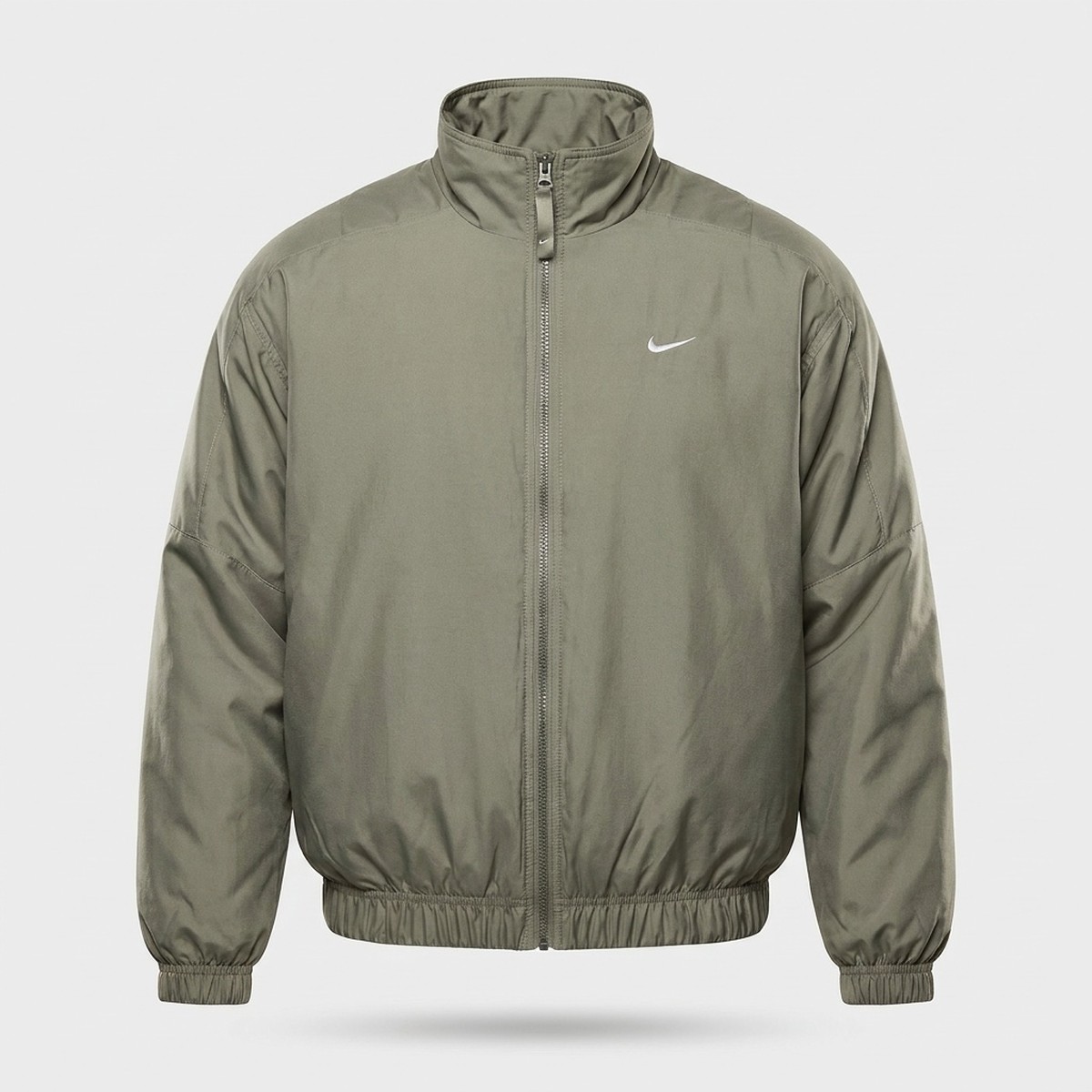 Kurtka męska Nike Solo Swoosh Satin Bomber Jacket Light Army White khaki-szara DN1267-320