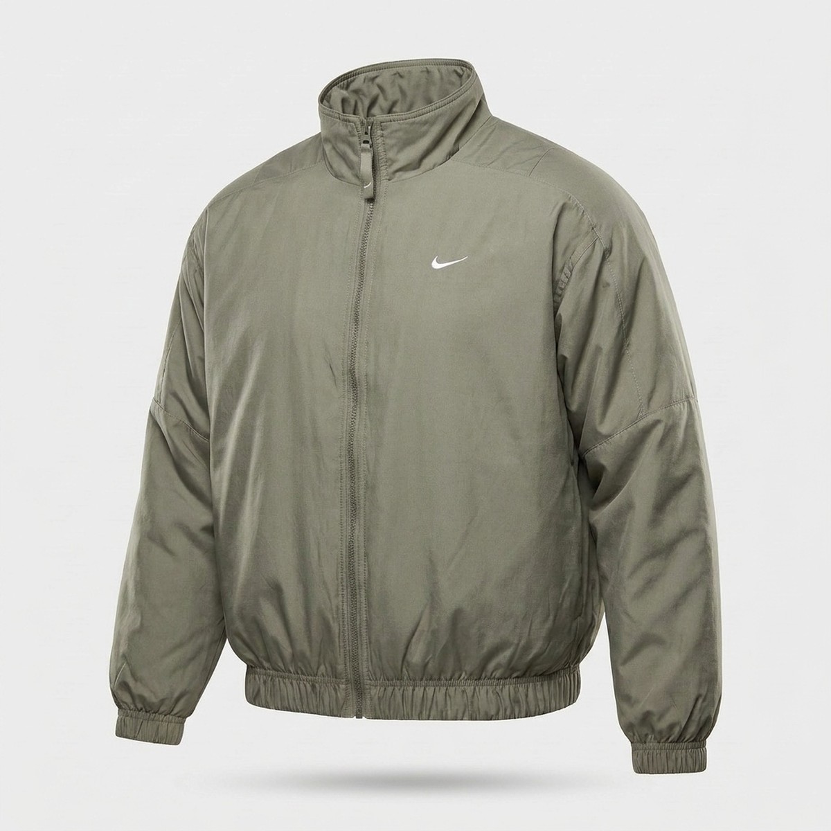 Kurtka męska Nike Solo Swoosh Satin Bomber Jacket Light Army White khaki-szara DN1267-320