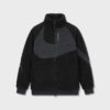 Kurtka unisex Nike Swoosh Fleece 2-Way Reversible Sherpa czarno-grafitowa FB1910-010