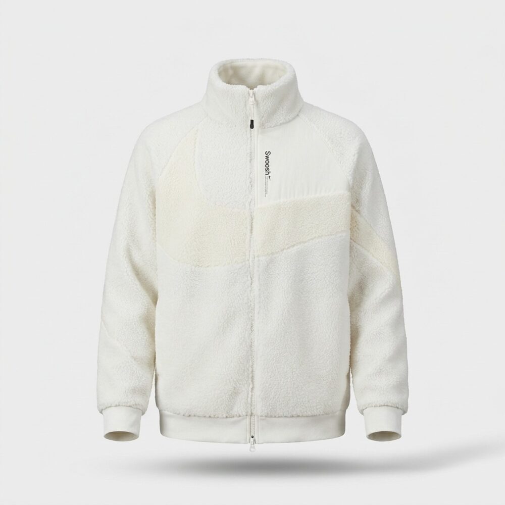 Kurtka unisex Nike Sportswear Swoosh Sherpa Reversible kremowo-biała FB1910-133
