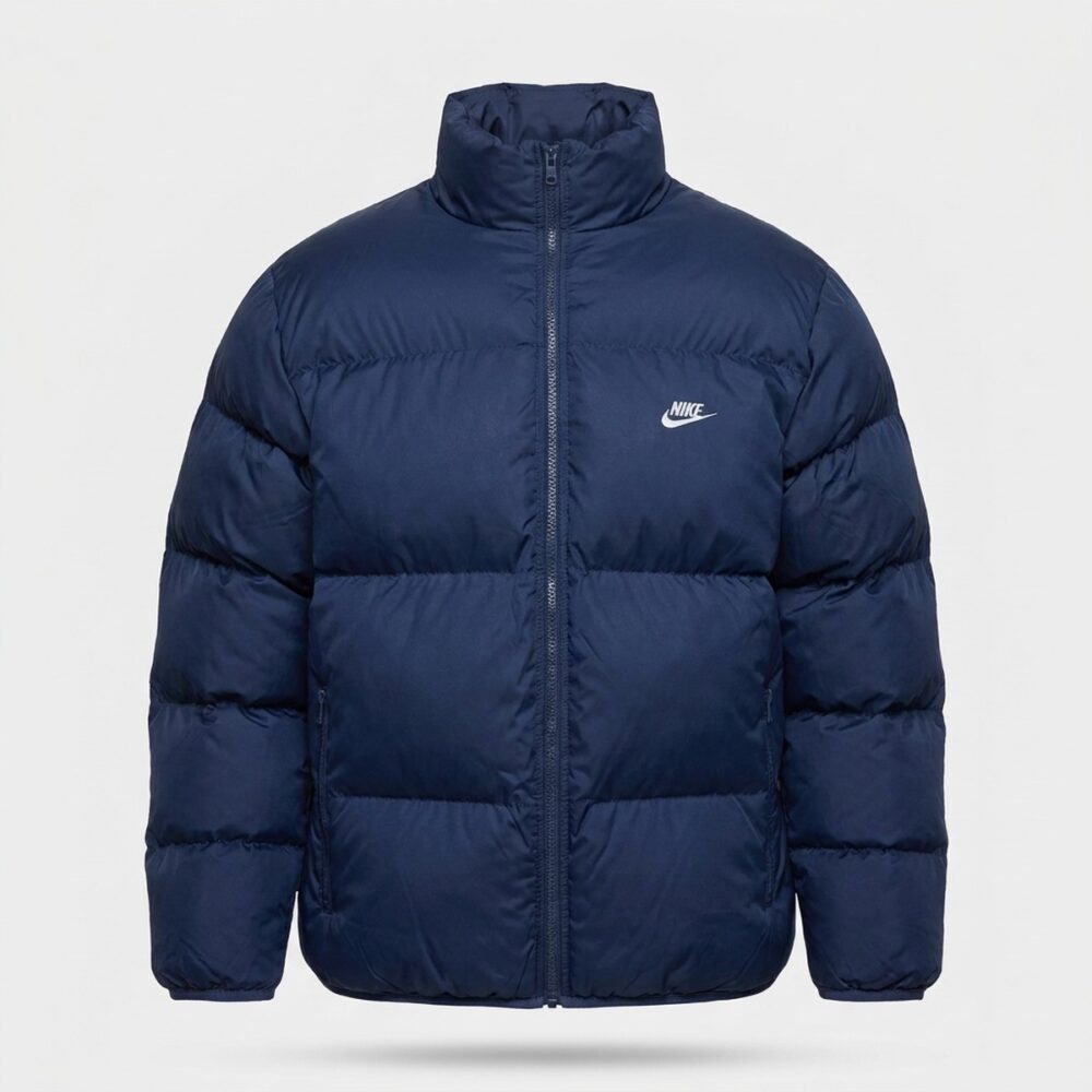 Kurtka męska Nike Sportswear Club Puffer Jacket Therma-FIT Midnight Navy White granatowa FB7369-410