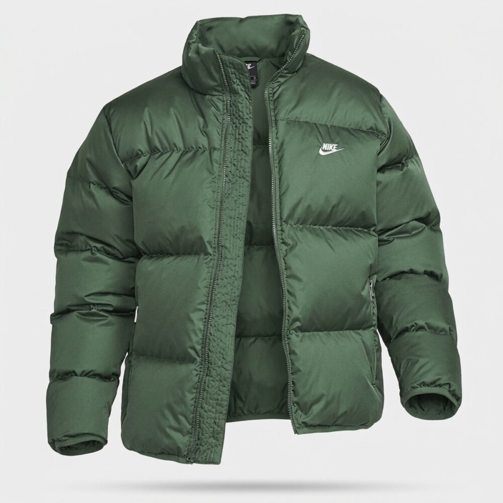 Kurtka męska Nike Sportswear Club Puffer Fir White zielona FZ5029-323