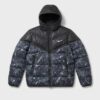 Kurtka męska Nike Storm-FIT Windrunner Hooded Puffer Jacket Black Galaxy Print czarno-grafitowa HQ4184-010