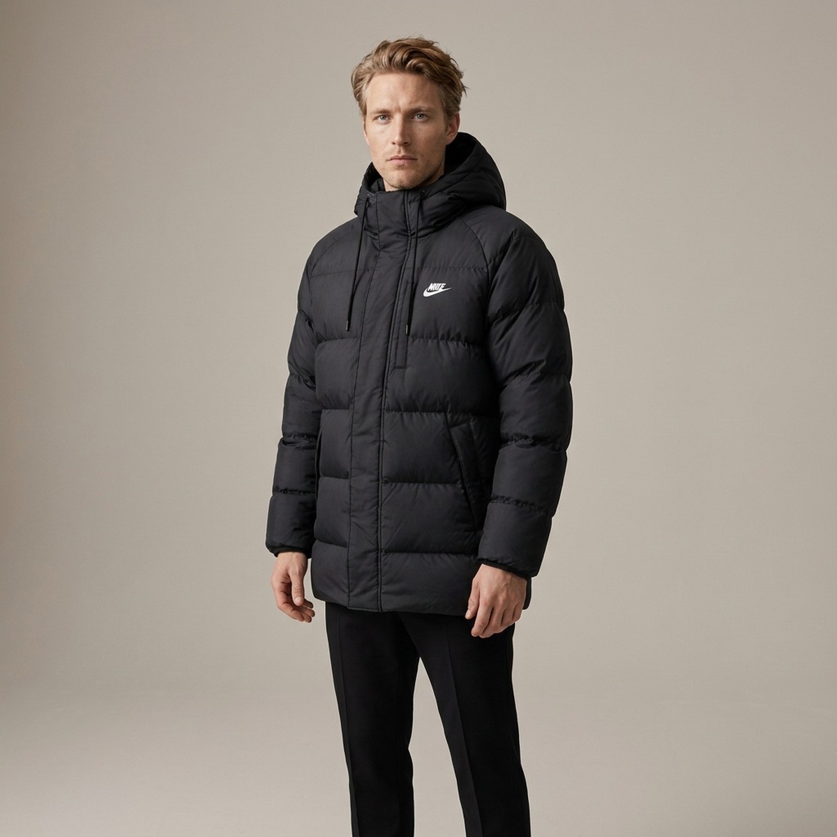 Kurtka męska Nike Sportswear Club Therma-FIT Parka Black White czarna IB2974-010