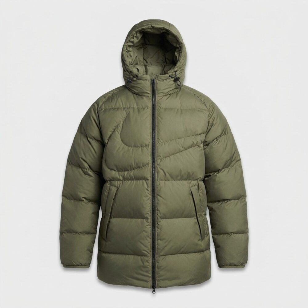Kurtka męska Nike Sportswear Club Puffer Parka Medium Olive Olive khaki-oliwkowa IH2378-222
